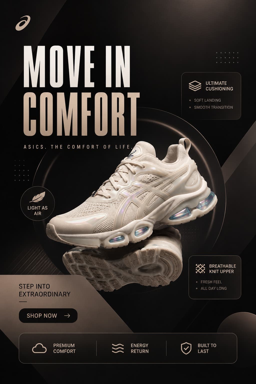 Move In Comfort — Sneaker Ad — social media design by Babar Ali