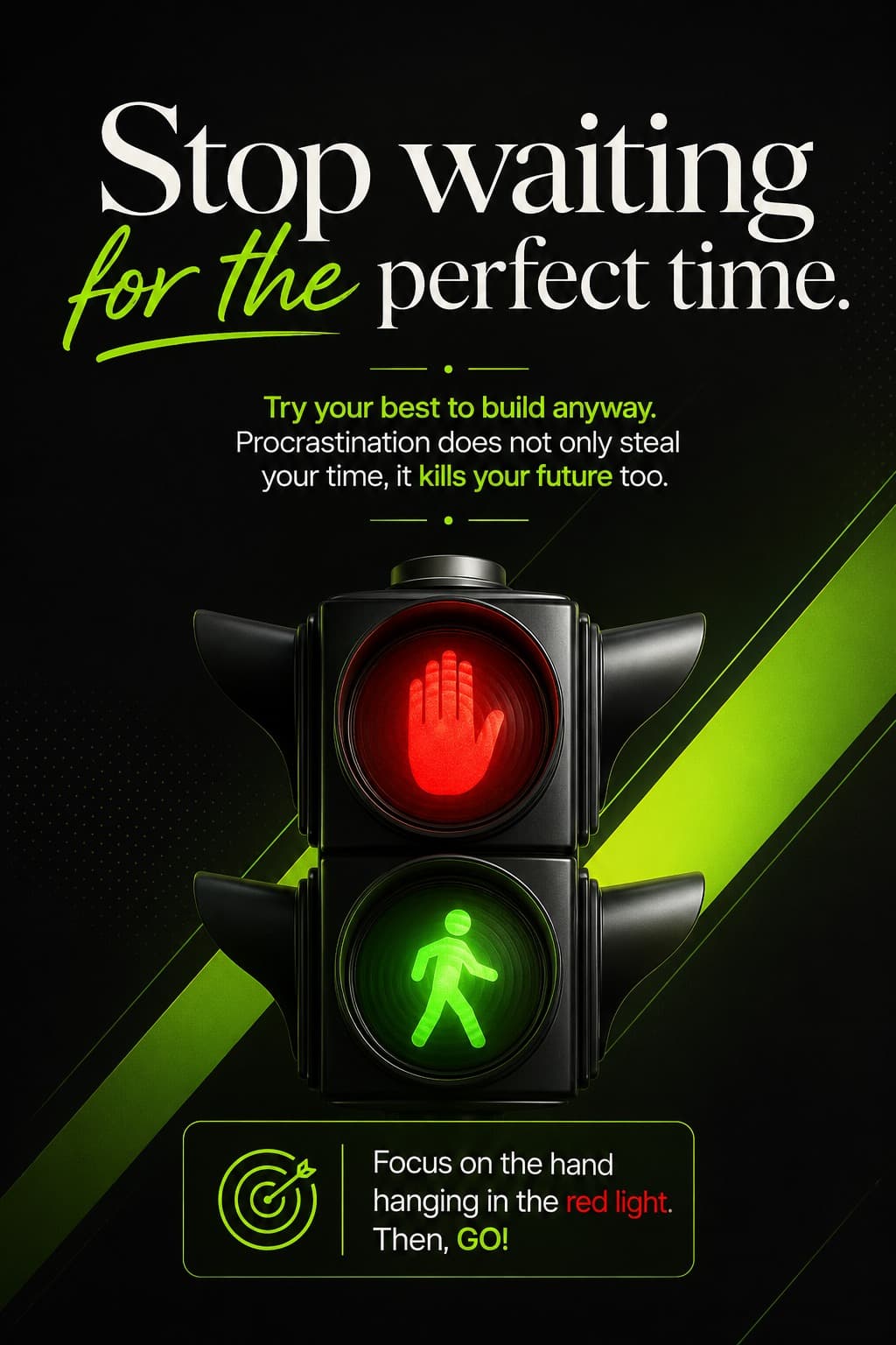 Stop Waiting — Motivation Series — social media design by Babar Ali