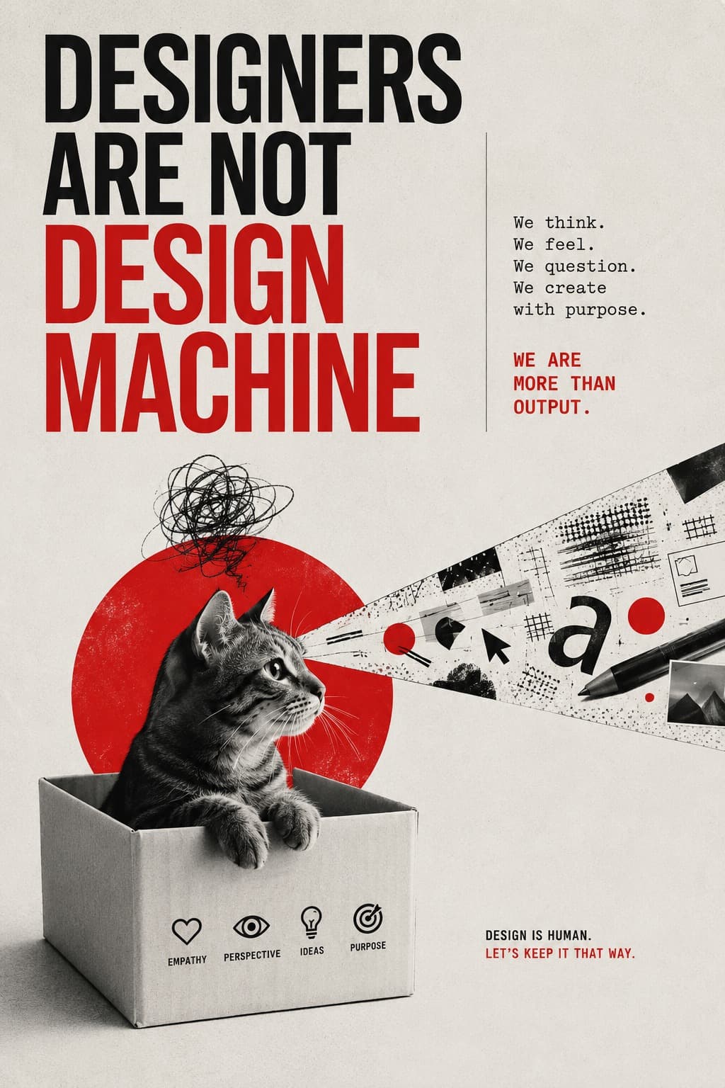 Designers Are Not Machines — social media design by Babar Ali