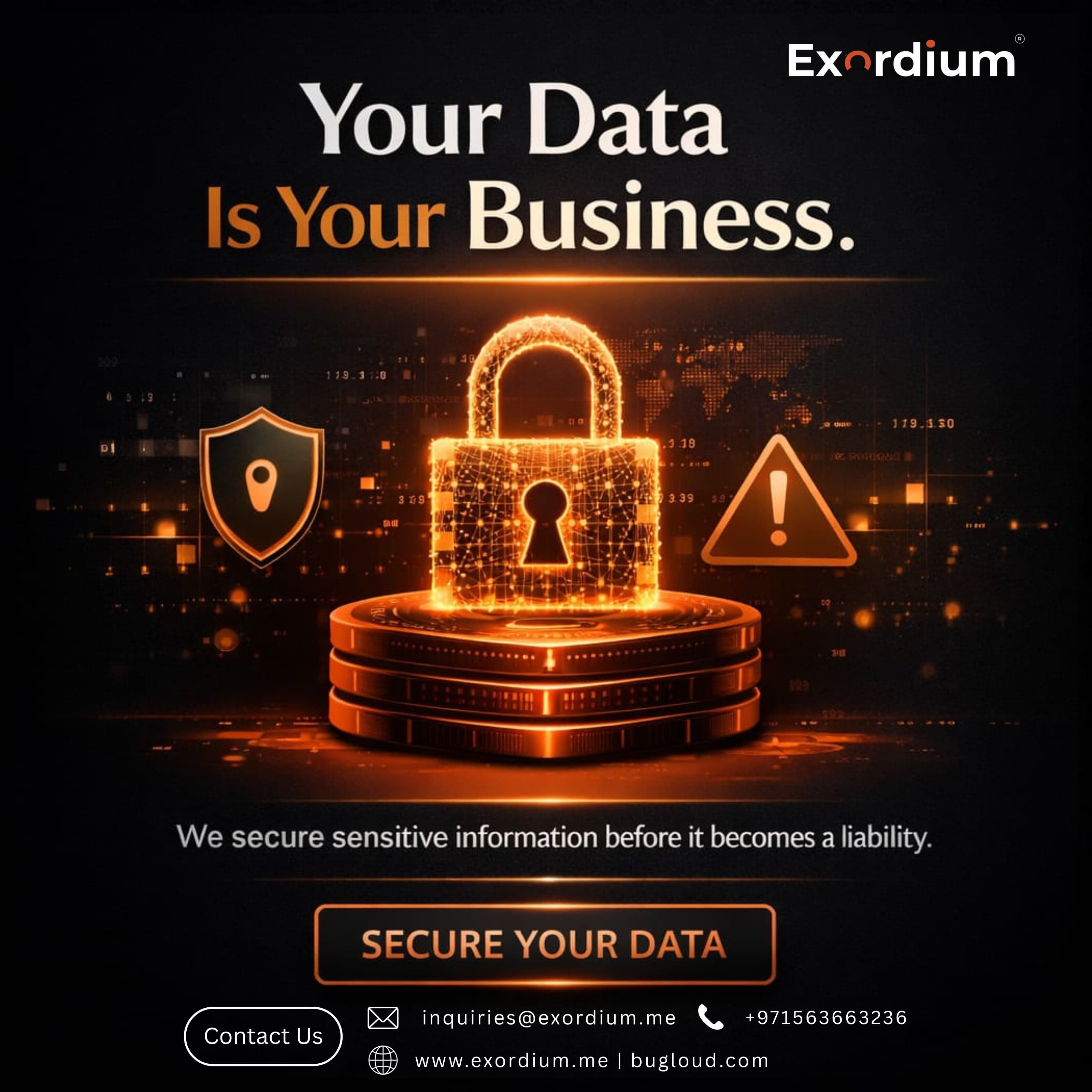 Your Data Is Your Business — social media design by Babar Ali